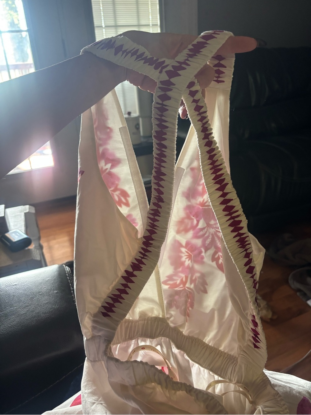 FARM Rio White Maxi Dress with Pink Floral Print - Picture 2 of 3